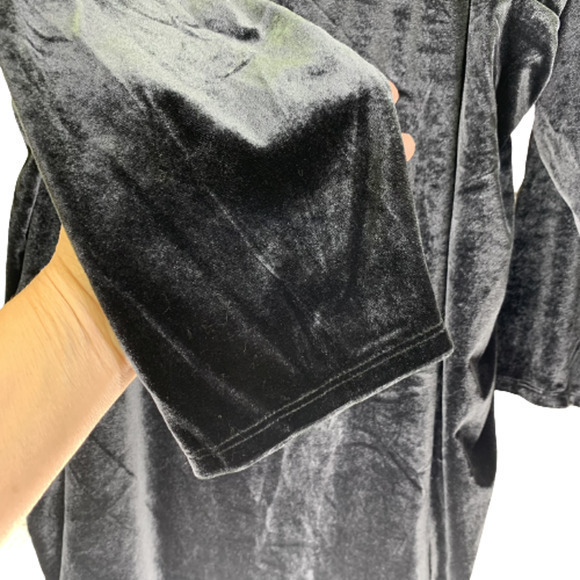 WILD FABLE Dark Grey Velour Peasant Dress Plus Size - Picture 7 of 11